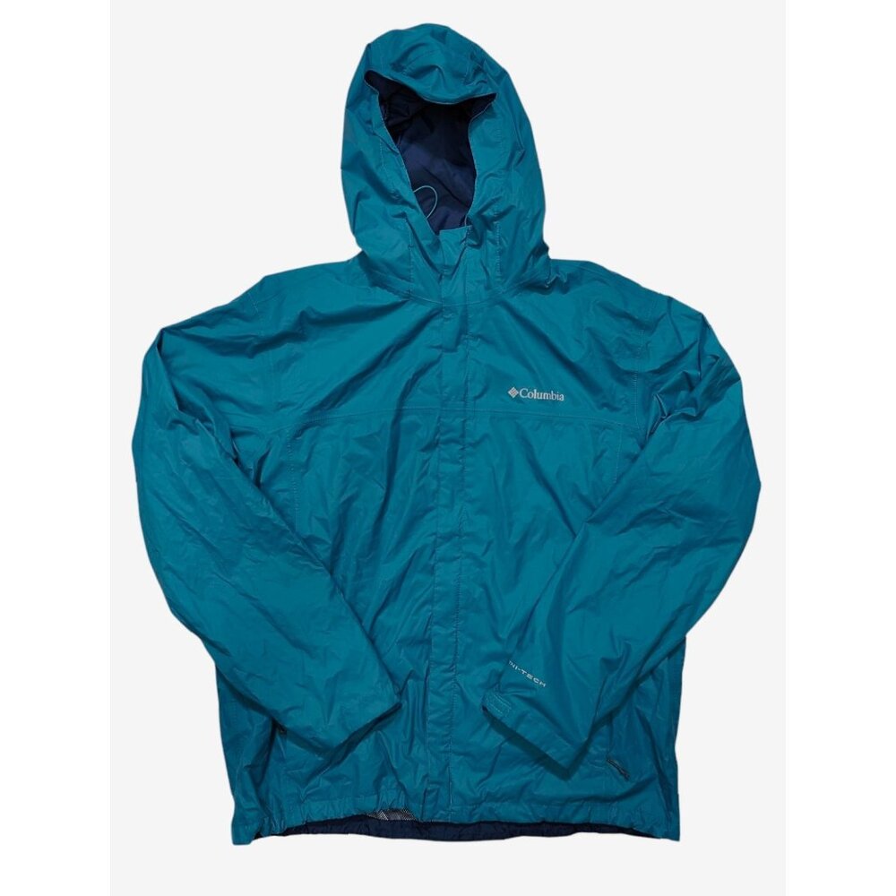 Columbia Men's Teal Nylon Windbreaker Jacket Size XL
